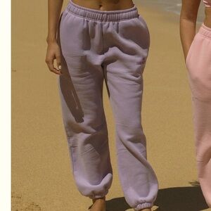 Pink Palm Puff - The Puff Sweatpants, in Lilac. Light purple. Size Large TALL.